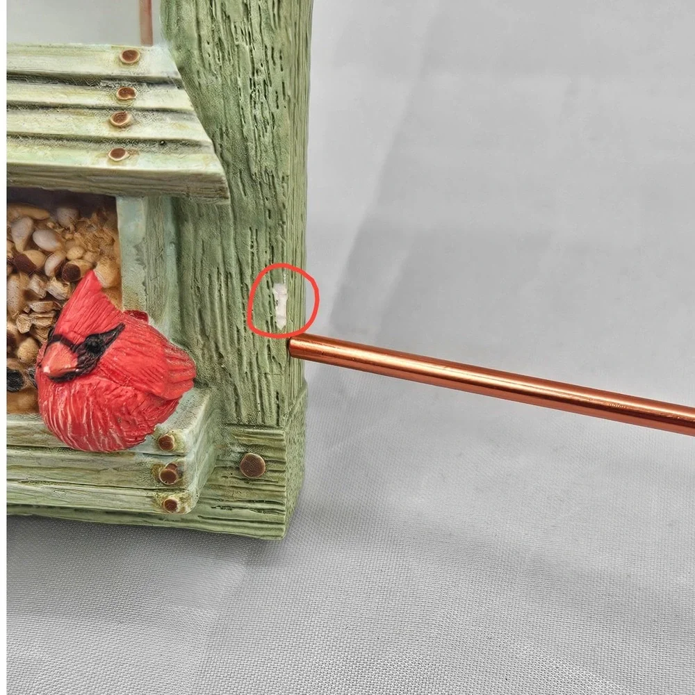 Marjolein Bastin Birds & Feeder 3D Resin Picture Green Frame  Rustic